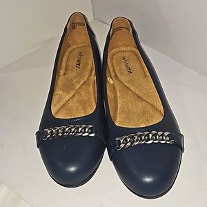 Whitemt. (Used) Doll/flat shoes, size 10, Navy Blue